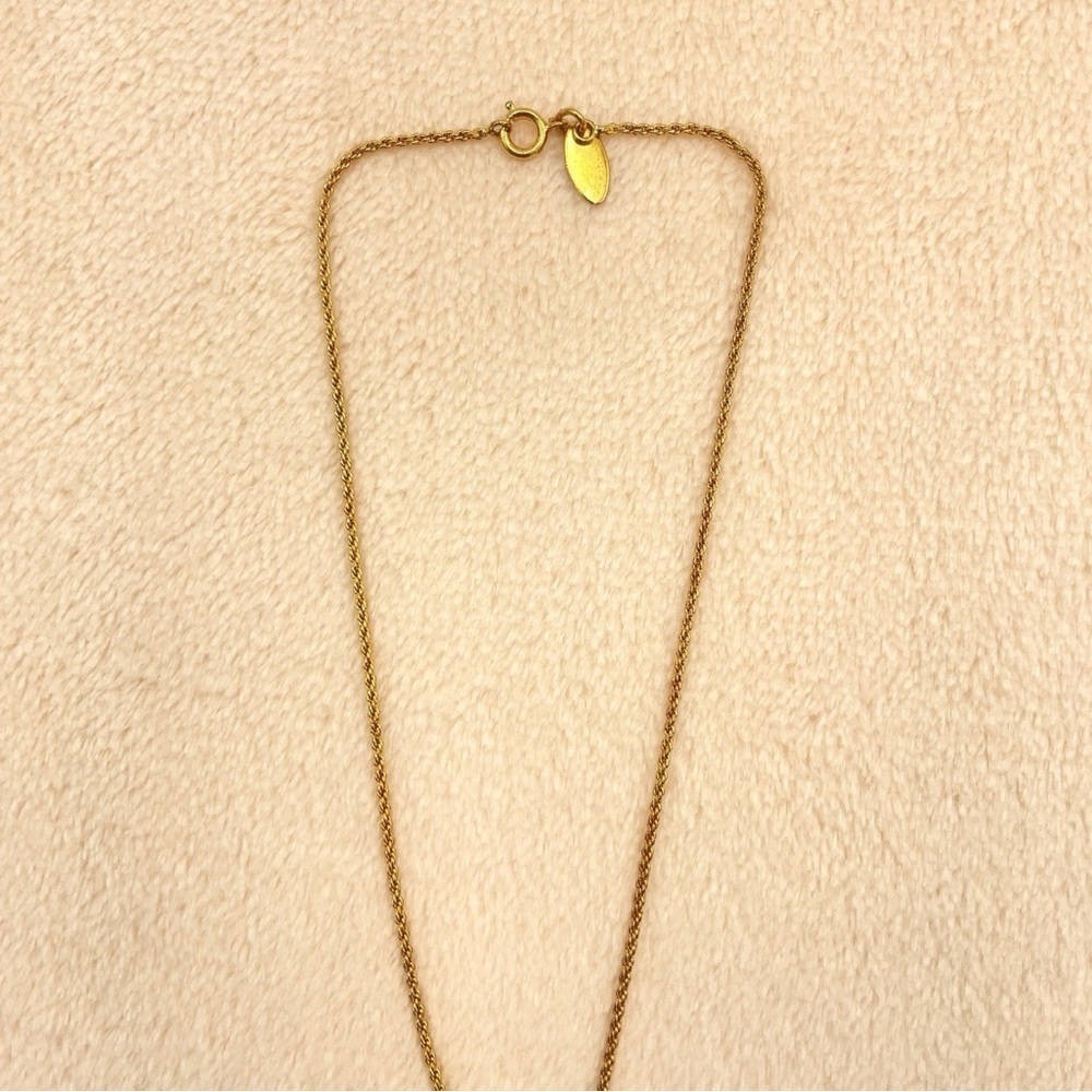 Auth Chanel Rhinestone GD Engraved
Necklace W/Box - Picture 5 of 12